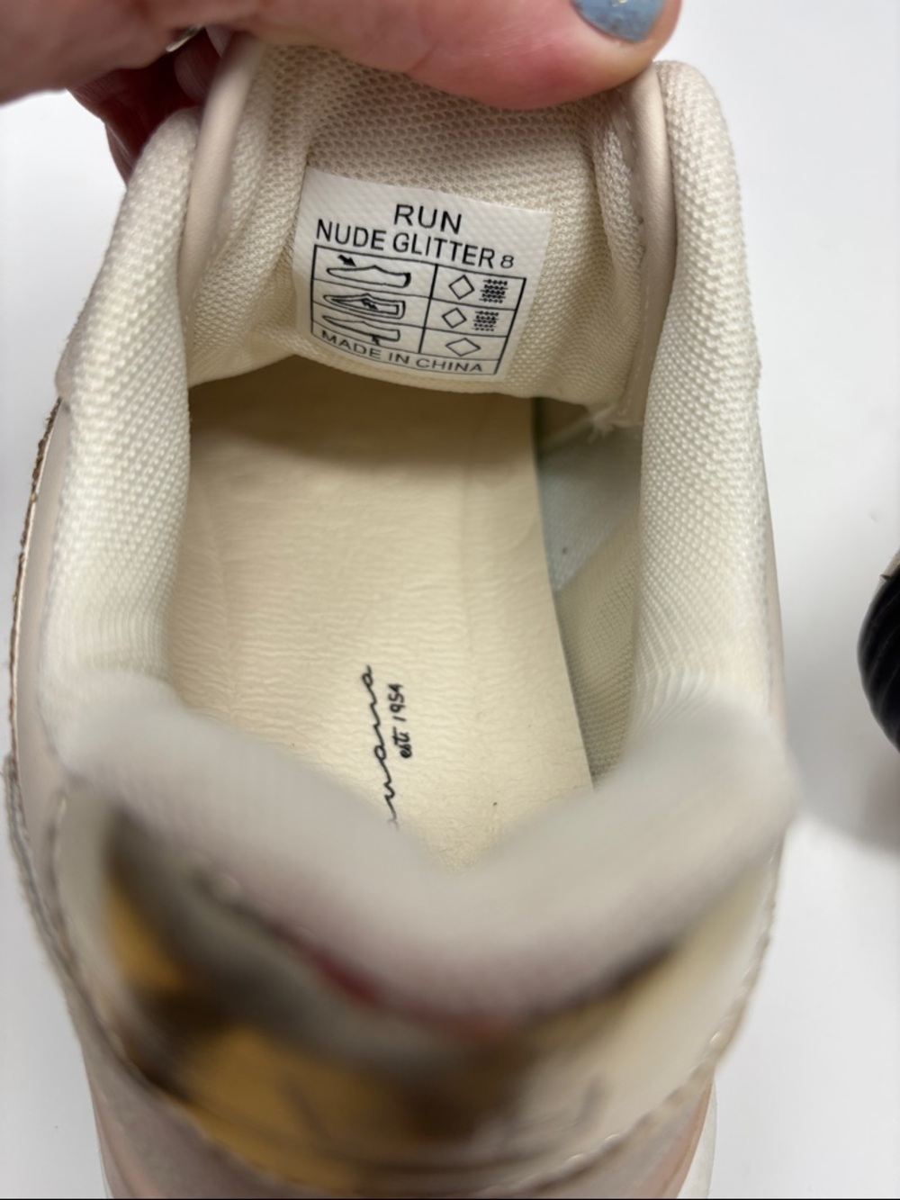 Vintage Havana run nude glitter 8 Neutral Beige Women's Athletic Sneakers - Picture 8 of 11